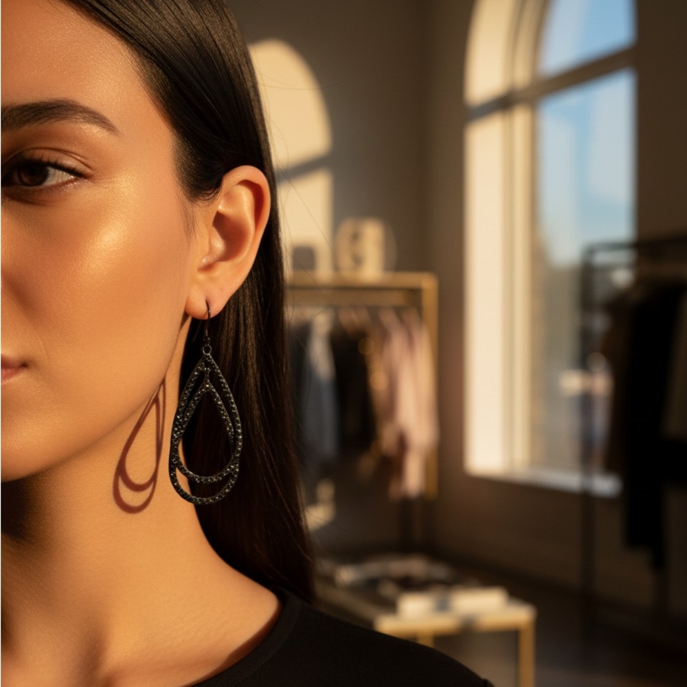 Simply Vera Vera Wang Black Teardrop Earrings